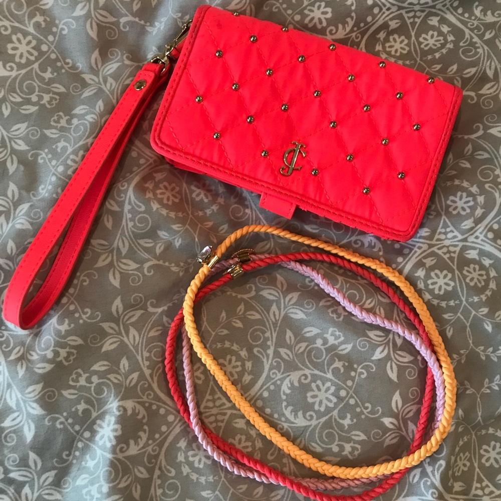 Juicy couture clutch wallet & headbands.